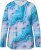 Ulla Popken Marble Ski Top with Gaiter Bright Turquoise - Tiskana majica za žene - 