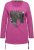 Ulla Popken Tie Hem Long Sleeve Graphic Tee Berry - Tiskana majica za žene - 