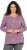 Ulla Popken Geometric Print 3/4 Sleeve Pleated Tee Raspberry - Tiskana majica za žene - 