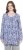 Ulla Popken Allover Printed Pleated Long Sleeve Tee Dark Blue - Tiskana majica za žene - 