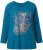 Ulla Popken Inverted Seam Long Sleeve Graphic Tee Teal - Tiskana majica za žene - 