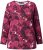Ulla Popken Abstract Print Long Sleeve Tee Dark Ruby - Tiskana majica za žene - 