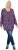 Ulla Popken Pleated Long Sleeve Floral Knit Tunic Ink Blue - Tiskana majica za žene - 