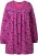 Ulla Popken Pleated Long Sleeve Floral Knit Tunic Summer Berry - Tiskana majica za žene - 