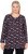 Ulla Popken Peppermint Tree V-Neck Holiday Cotton Long Sleeve Knit Tunic Black - Tiskana majica za žene - 