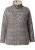 Ulla Popken Leopard Print Long Sleeve Ski Tee Black - Tiskana majica za žene - 