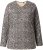 Ulla Popken Leopard Print Long Sleeve Ski Tee Black - Tiskana majica za žene - 