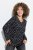 Ulla Popken Allover Printed Long Sleeve Tee Black - Tiskana majica za žene - Ženske majice s printom