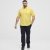 North Latitude Shirt Linen Cotton Short Sleeve Yellow - Košulje - Muške Košulje Veliki Brojevi