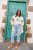 Ulla Popken Cropped Flared Eyelet Jeans Light Blue - Traperice & Hlače u Velikim Veličinama – Plus Size - 