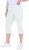 Ulla Popken Bengaline Elastic Waist Stretch Capri Pants Snow White - Traperice & Hlače u Velikim Veličinama – Plus Size - 