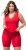 Ulla Popken Lace Hem Stretch Viscose Knit Bicycle Length Lounge Shorts Red - Traperice & Hlače u Velikim Veličinama – Plus Size - 