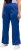 Ulla Popken Snap Placket Side Seam Wide Leg Recycled Polyester Knit Joggers Blue - Traperice & Hlače u Velikim Veličinama – Plus Size - 