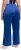 Ulla Popken Snap Placket Side Seam Wide Leg Recycled Polyester Knit Joggers Blue - Traperice & Hlače u Velikim Veličinama – Plus Size - 