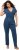 Ulla Popken Wrap Look Short Sleeve Denim Jumpsuit Blue - Traperice & Hlače u Velikim Veličinama – Plus Size - 