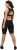 Ulla Popken Padded Cycling Zip Front Bodysuit Black - Traperice & Hlače u Velikim Veličinama – Plus Size - 