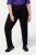 Ulla Popken Striped Elastic Waist Sweatpants Black - Traperice & Hlače u Velikim Veličinama – Plus Size - 