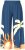 Ulla Popken Abstract Landscape Elastic Waist Palazzo Pants Blue - Traperice & Hlače u Velikim Veličinama – Plus Size - 