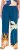Ulla Popken Abstract Landscape Elastic Waist Palazzo Pants Blue - Traperice & Hlače u Velikim Veličinama – Plus Size - 