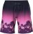 Ulla Popken Active Wide Leg Elastic Waist Palm Tree Pattern Mesh Shorts Black - Traperice & Hlače u Velikim Veličinama – Plus Size - 