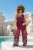 Ulla Popken Mixed Palm Print Elastic Waist Palazzo Pants Red - Traperice & Hlače u Velikim Veličinama – Plus Size - 