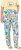 Ulla Popken Italy Print Elastic Waist Pants White - Traperice & Hlače u Velikim Veličinama – Plus Size - 