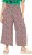 Ulla Popken Rose Wide Leg Elastic Waist Leopard Pattern Culottes White - Traperice & Hlače u Velikim Veličinama – Plus Size - 