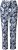 Ulla Popken Feather Print Elastic Waist Pants Blue - Traperice & Hlače u Velikim Veličinama – Plus Size - 
