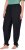 Ulla Popken Quick Drying Split Leg Elastic Waist Joggers Black - Traperice & Hlače u Velikim Veličinama – Plus Size - 