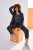 Ulla Popken Snake Print Elastic Waist Joggers Black - Traperice & Hlače u Velikim Veličinama – Plus Size - 