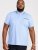 D555 Talbot Pique with Jacquard Collar Polo Shirt Blue - Polo majice - Muške Polo Majice Veliki Brojevi