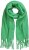 Ulla Popken Trendy Boucle Yarn Fringe Knit Scarf Green - Accessoarer - 