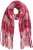 Ulla Popken Plaid Long Fringe Scarf Aubergine - Accessoarer - 