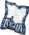 Ulla Popken Maritime Inspired Scarf Deep Aqua - Accessoarer - 