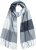 Ulla Popken Checked Fringed Hem Scarf Light Grey Melange - Accessoarer - 