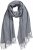 Ulla Popken Ribbed Knit Fringed Hem Scarf Grey Melange - Accessoarer - 