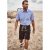 JP1880 Short Sleeve Check Print Traditional Shirt Blue - Košulje - Muške Košulje Veliki Brojevi