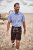 JP1880 Short Sleeve Check Print Traditional Shirt Blue - Košulje - Muške Košulje Veliki Brojevi