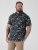 D555 Rick Geometric Print Short Sleeve Shirt Navy - Košulje - Muške Košulje Veliki Brojevi