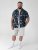 D555 Corden Hawaiian AOP Cuban Collar Resort Short Sleeve Navy - Košulje kratkih rukava - 