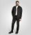 D555 Dereham 2 Knitted Sweater with Zipper Charcoal TALL - TALL puloveri - 