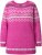 Ulla Popken Norwegian Style Pastel Tone Long Sleeve Sweater Summer Berry - Puloveri & dukserice - 