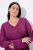 Ulla Popken Soft Fine Knit Pullover V-Neck Sweatshirt Dark Lilac - Puloveri & dukserice - Udobne dukserice, hoodice i pletenina