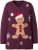 Ulla Popken Gingerbread Man Christmas Sweater Dark Wine Red - Puloveri & dukserice - 