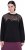 Ulla Popken Tulle Panel Sweatshirt Black - Puloveri & dukserice - 