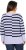 Ulla Popken Split Stripe Long Sleeve V-Neck Sweater Blue Grey - Puloveri & dukserice - 