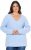 Ulla Popken Long Sleeve V-Neck Ribbed Knit Sweater Light Blue - Puloveri & dukserice - 