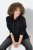 Ulla Popken Chain Fringe Smooth Fleece Sweatshirt Black - Puloveri & dukserice - Udobne dukserice, hoodice i pletenina