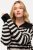 Ulla Popken Striped Troyer Collar Sweater Black - Puloveri & dukserice - Udobne dukserice, hoodice i pletenina
