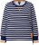 Ulla Popken Striped Drawstring Hem Sweatshirt Navy - Puloveri & dukserice - 